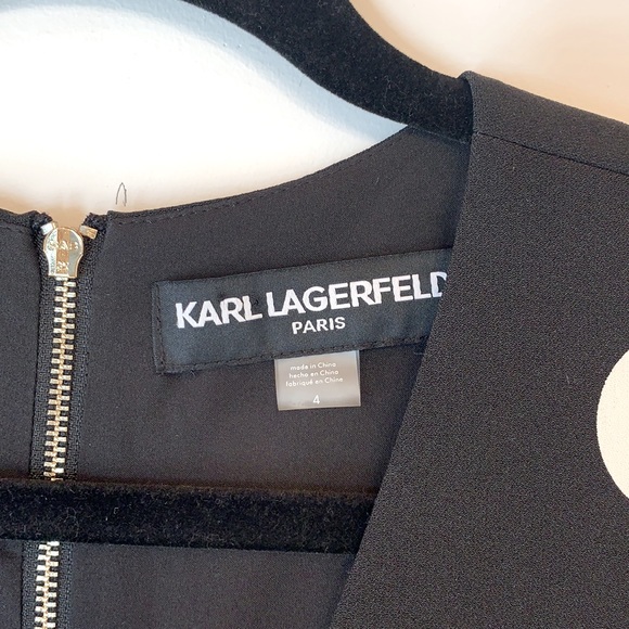 Karl Lagerfeld Paris Size 4 Polka Dot V-Neck Wide Legged Jumpsuit - Picture 5 of 16